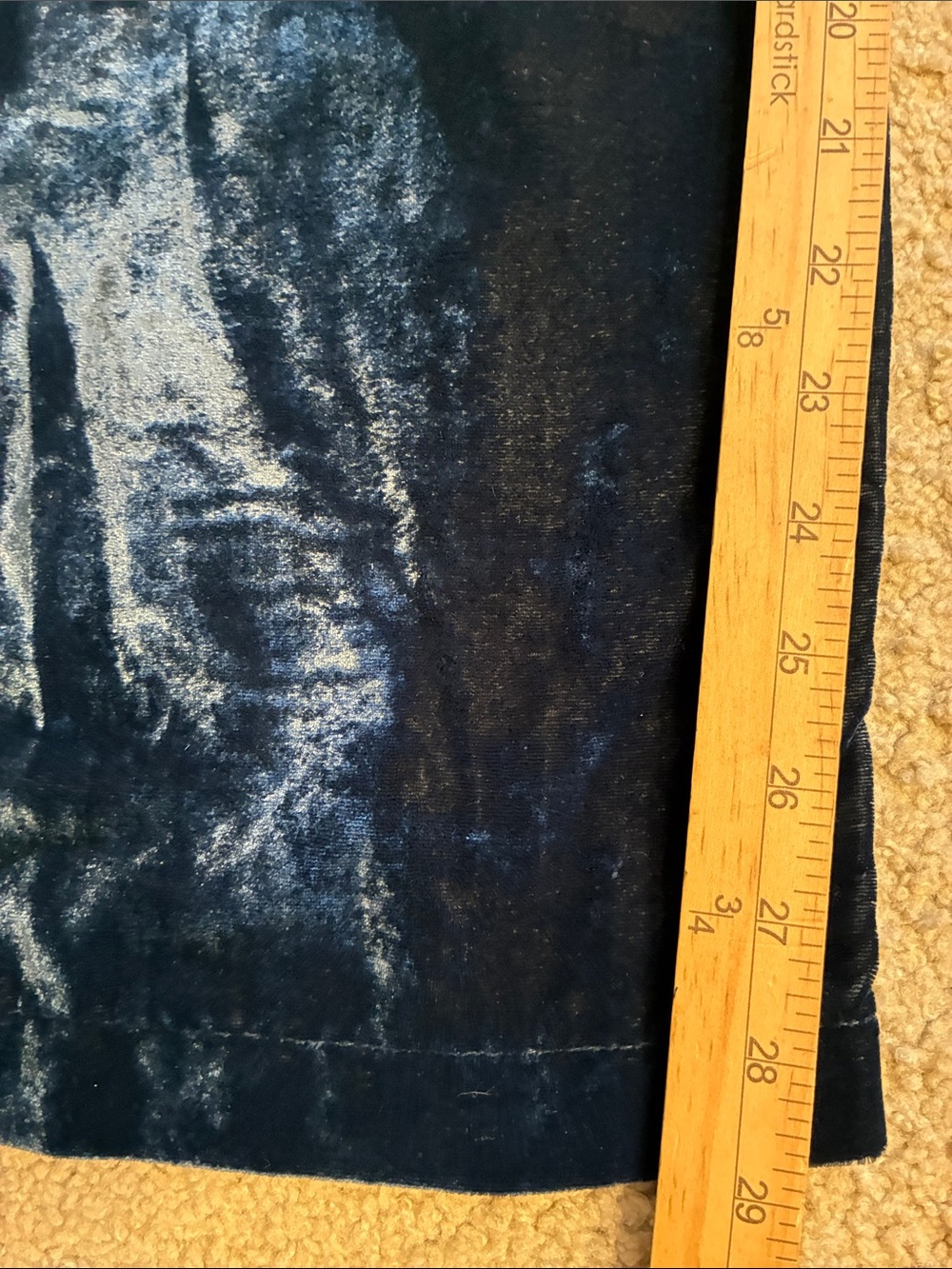 April Cornell Velvet Pants Navy Blue Straight Leg Pull On Size Small - Picture 8 of 8